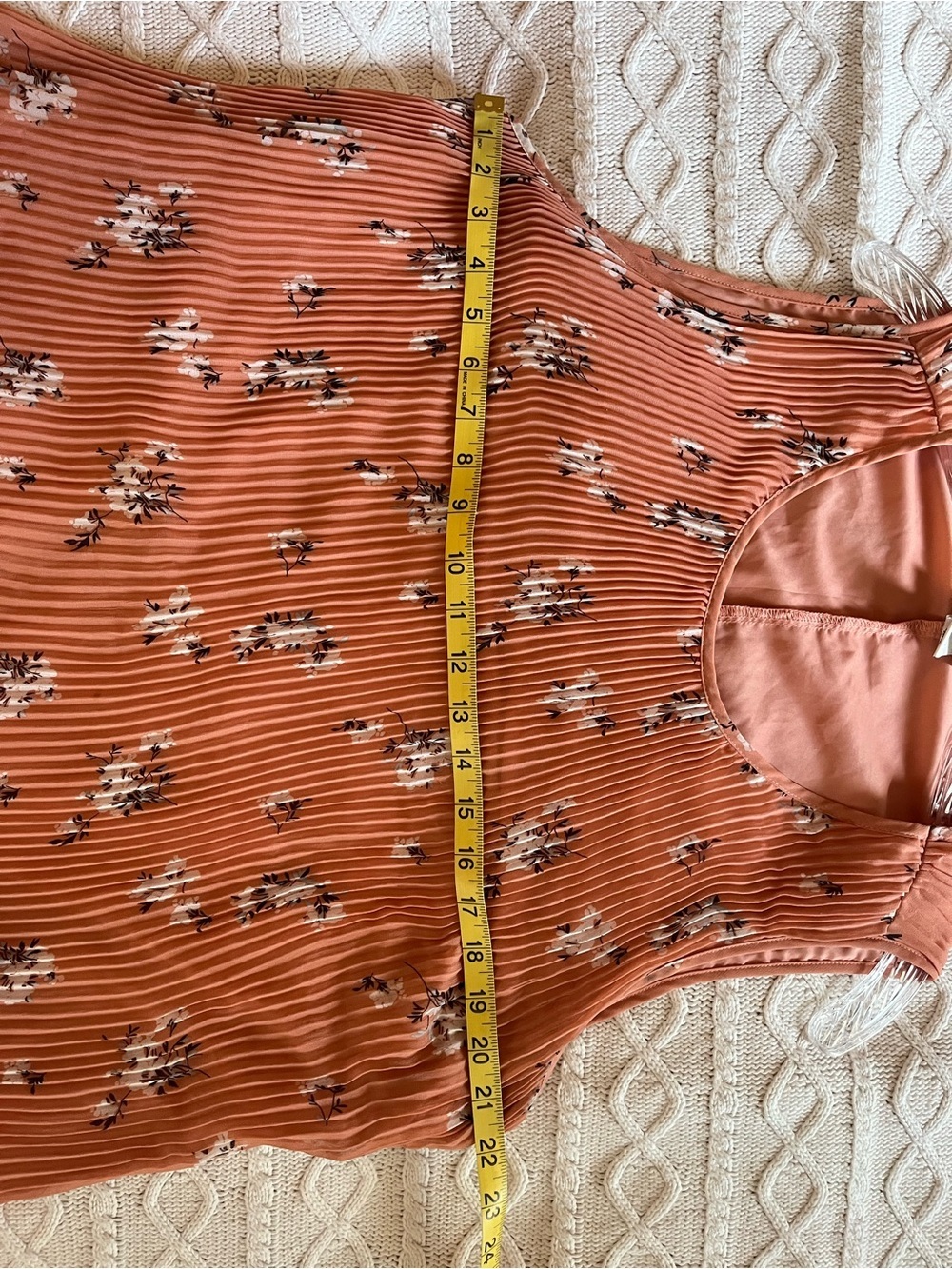 Ava & Viv Dusty Coral Floral Pleated Midi Asymmetrical Lined Dress Size 1X - Picture 3 of 16